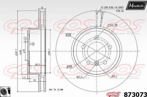 Maxtech 873073.0060 - Bremžu diski ps1.lv