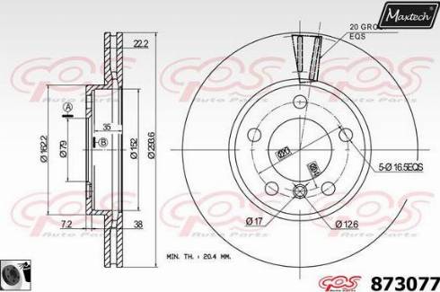 Maxtech 873077.0060 - Bremžu diski ps1.lv