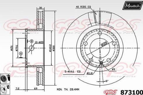 Maxtech 873100.6060 - Bremžu diski ps1.lv