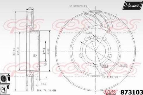 Maxtech 873103.6060 - Bremžu diski ps1.lv