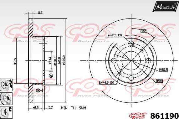 Maxtech 873580 - Bremžu diski ps1.lv