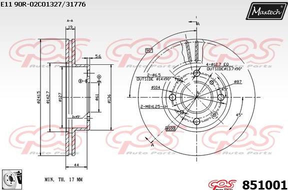 Maxtech 877244 - Bremžu diski ps1.lv