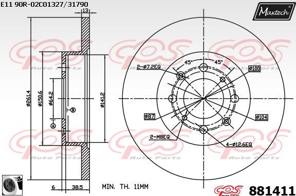 Maxtech 877208 - Bremžu diski ps1.lv