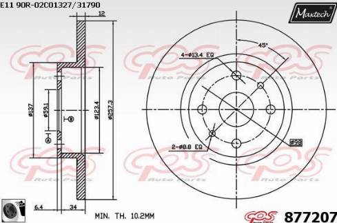 Maxtech 877207.0060 - Bremžu diski ps1.lv