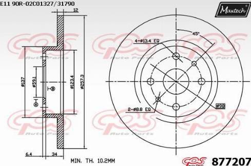 Maxtech 877207.0000 - Bremžu diski ps1.lv