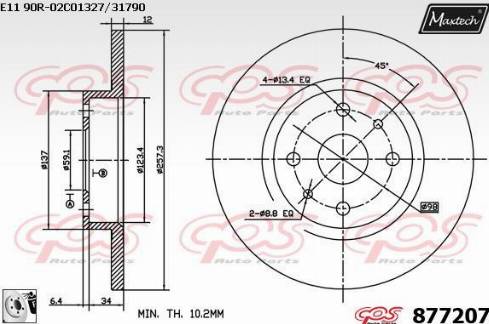 Maxtech 877207.0080 - Bremžu diski ps1.lv