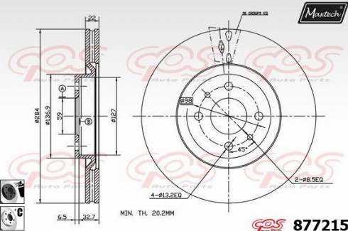 Maxtech 877215.6060 - Bremžu diski ps1.lv