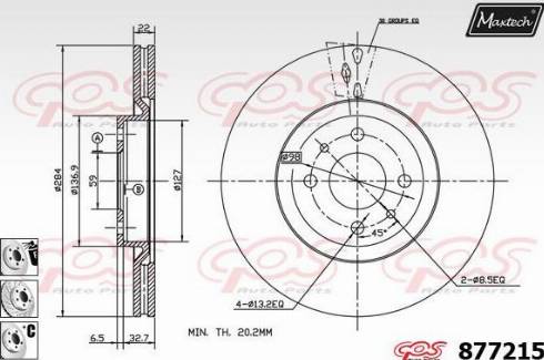 Maxtech 877215.6980 - Bremžu diski ps1.lv