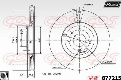 Maxtech 877215.0060 - Bremžu diski ps1.lv