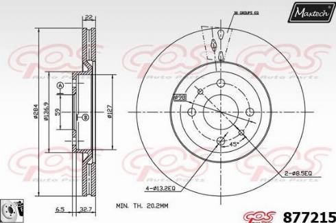 Maxtech 877215.0080 - Bremžu diski ps1.lv