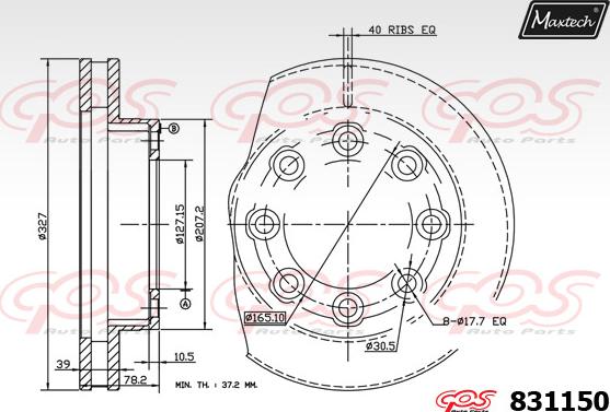 Maxtech 877215 - Bremžu diski ps1.lv