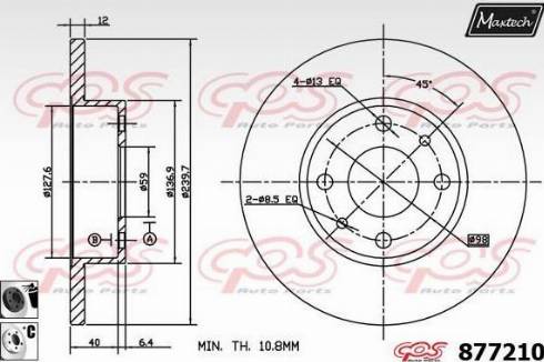 Maxtech 877210.6060 - Bremžu diski ps1.lv