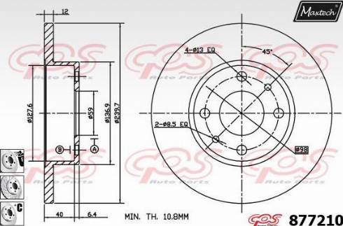 Maxtech 877210.6880 - Bremžu diski ps1.lv