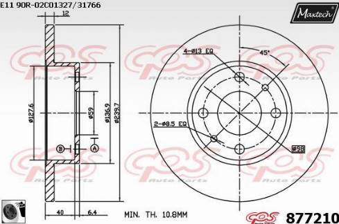 Maxtech 877210.0060 - Bremžu diski ps1.lv