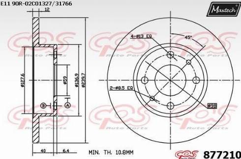 Maxtech 877210.0000 - Bremžu diski ps1.lv