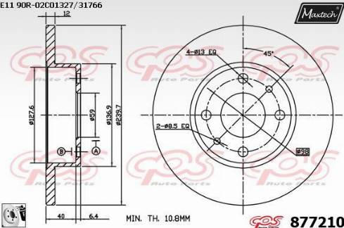 Maxtech 877210.0080 - Bremžu diski ps1.lv