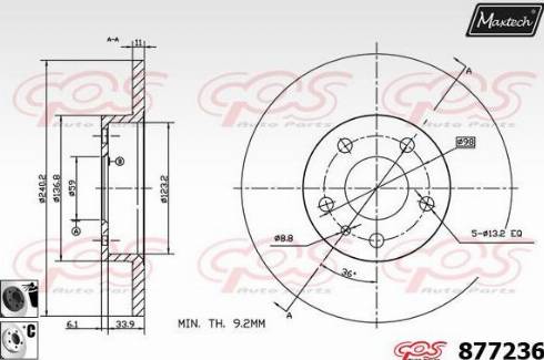 Maxtech 877236.6060 - Bremžu diski ps1.lv