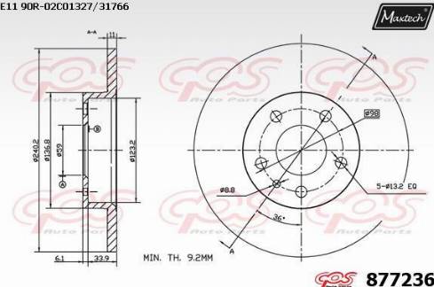 Maxtech 877236.0000 - Bremžu diski ps1.lv