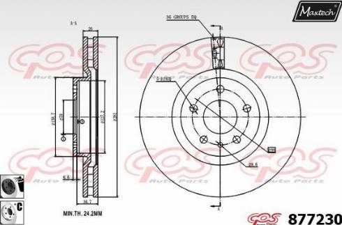 Maxtech 877230.6060 - Bremžu diski ps1.lv