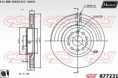 Maxtech 877231.0060 - Bremžu diski ps1.lv