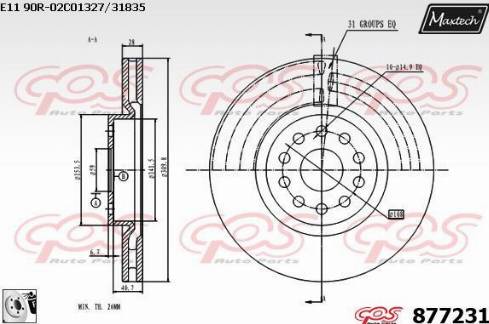 Maxtech 877231.0080 - Bremžu diski ps1.lv