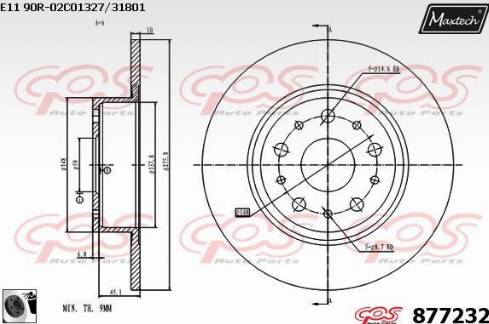 Maxtech 877232.0060 - Bremžu diski ps1.lv