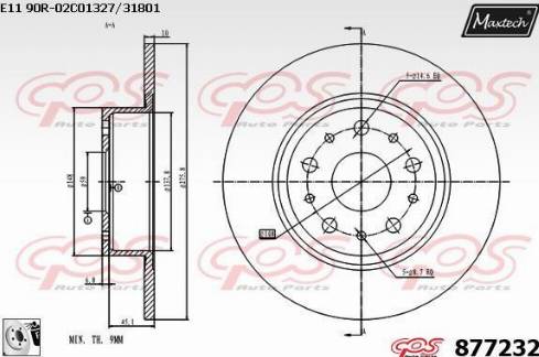 Maxtech 877232.0080 - Bremžu diski ps1.lv