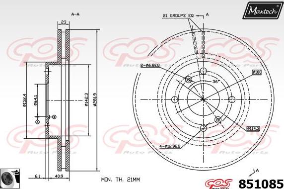 Maxtech 877229 - Bremžu diski ps1.lv