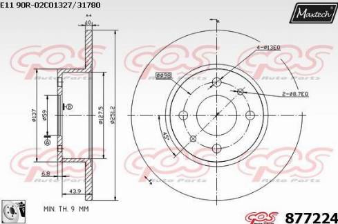 Maxtech 877224.0080 - Bremžu diski ps1.lv