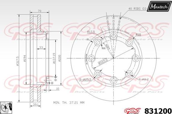 Maxtech 877224 - Bremžu diski ps1.lv