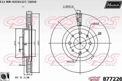 Maxtech 877226.0060 - Bremžu diski ps1.lv