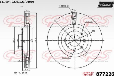 Maxtech 877226.0000 - Bremžu diski ps1.lv