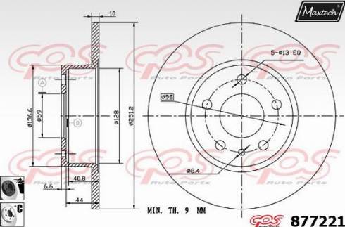 Maxtech 877221.6060 - Bremžu diski ps1.lv