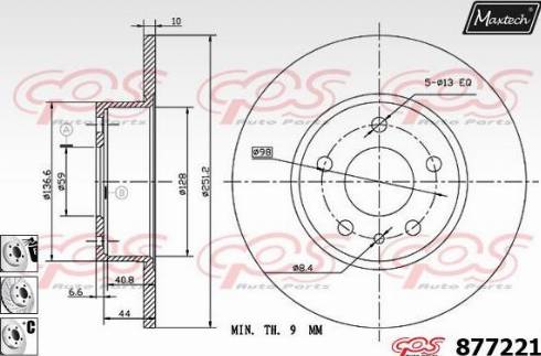 Maxtech 877221.6880 - Bremžu diski ps1.lv