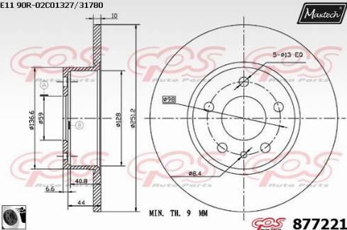 Maxtech 877221.0060 - Bremžu diski ps1.lv