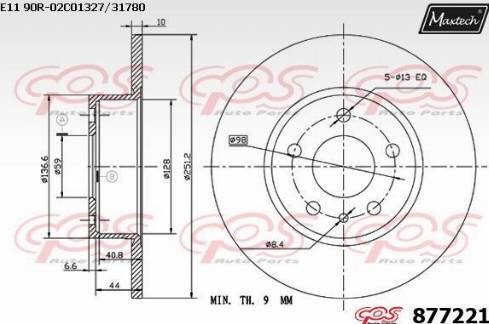 Maxtech 877221.0000 - Bremžu diski ps1.lv