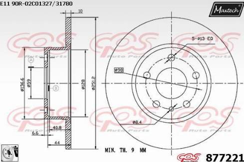 Maxtech 877221.0080 - Bremžu diski ps1.lv