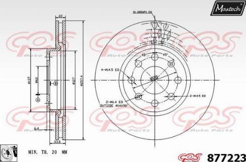 Maxtech 877223.0080 - Bremžu diski ps1.lv