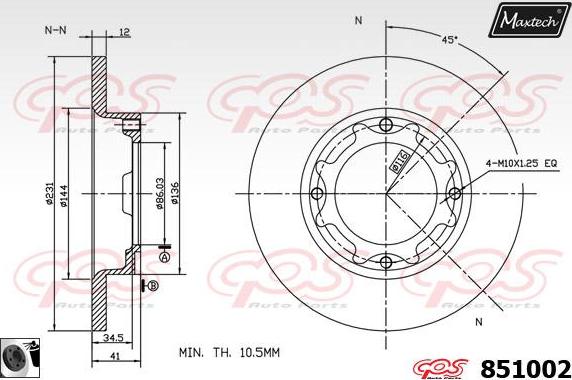 Maxtech 877227 - Bremžu diski ps1.lv