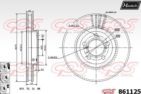 Maxtech 853005 - Bremžu diski ps1.lv