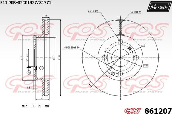 Maxtech 70160049 - Virzītājčaulu komplekts, Bremžu suports ps1.lv