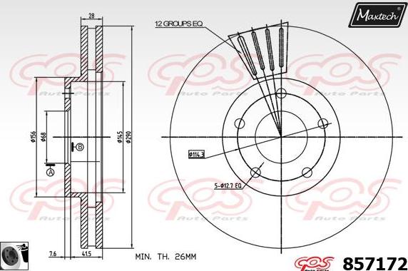 Maxtech 70160045 - Virzītājčaulu komplekts, Bremžu suports ps1.lv