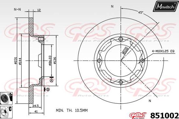 Maxtech 70160058 - Virzītājčaulu komplekts, Bremžu suports ps1.lv