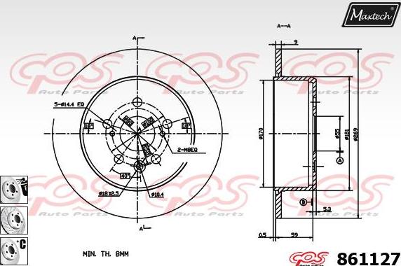 Maxtech 70160066 - Virzītājčaulu komplekts, Bremžu suports ps1.lv