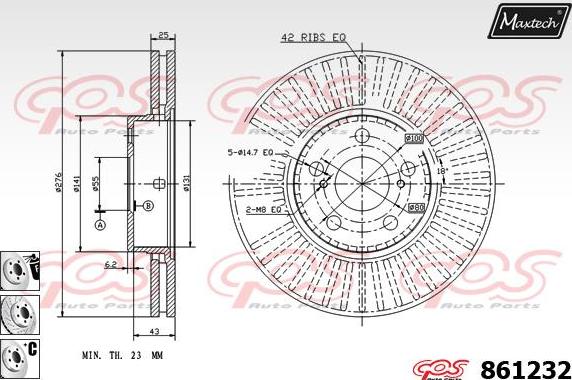 Maxtech 70160003 - Virzītājčaulu komplekts, Bremžu suports ps1.lv