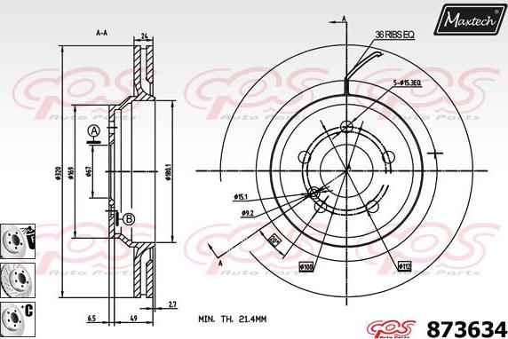 Maxtech 70160002 - Virzītājčaulu komplekts, Bremžu suports ps1.lv