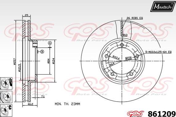 Maxtech 70160007 - Virzītājčaulu komplekts, Bremžu suports ps1.lv