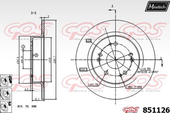 Maxtech 70160031 - Virzītājčaulu komplekts, Bremžu suports ps1.lv