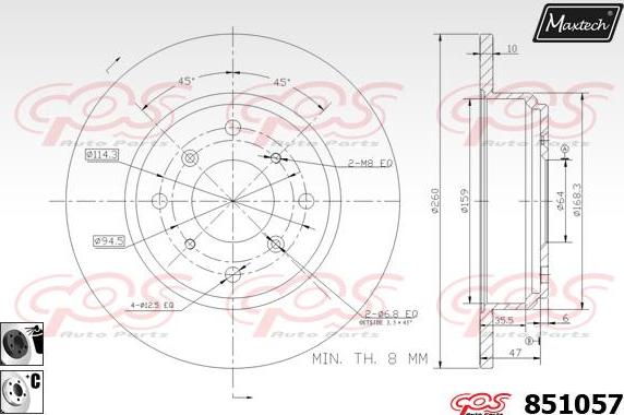 Maxtech 70160033 - Virzītājčaulu komplekts, Bremžu suports ps1.lv