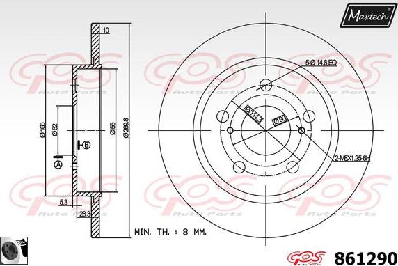 Maxtech 70160151 - Virzītājčaulu komplekts, Bremžu suports ps1.lv